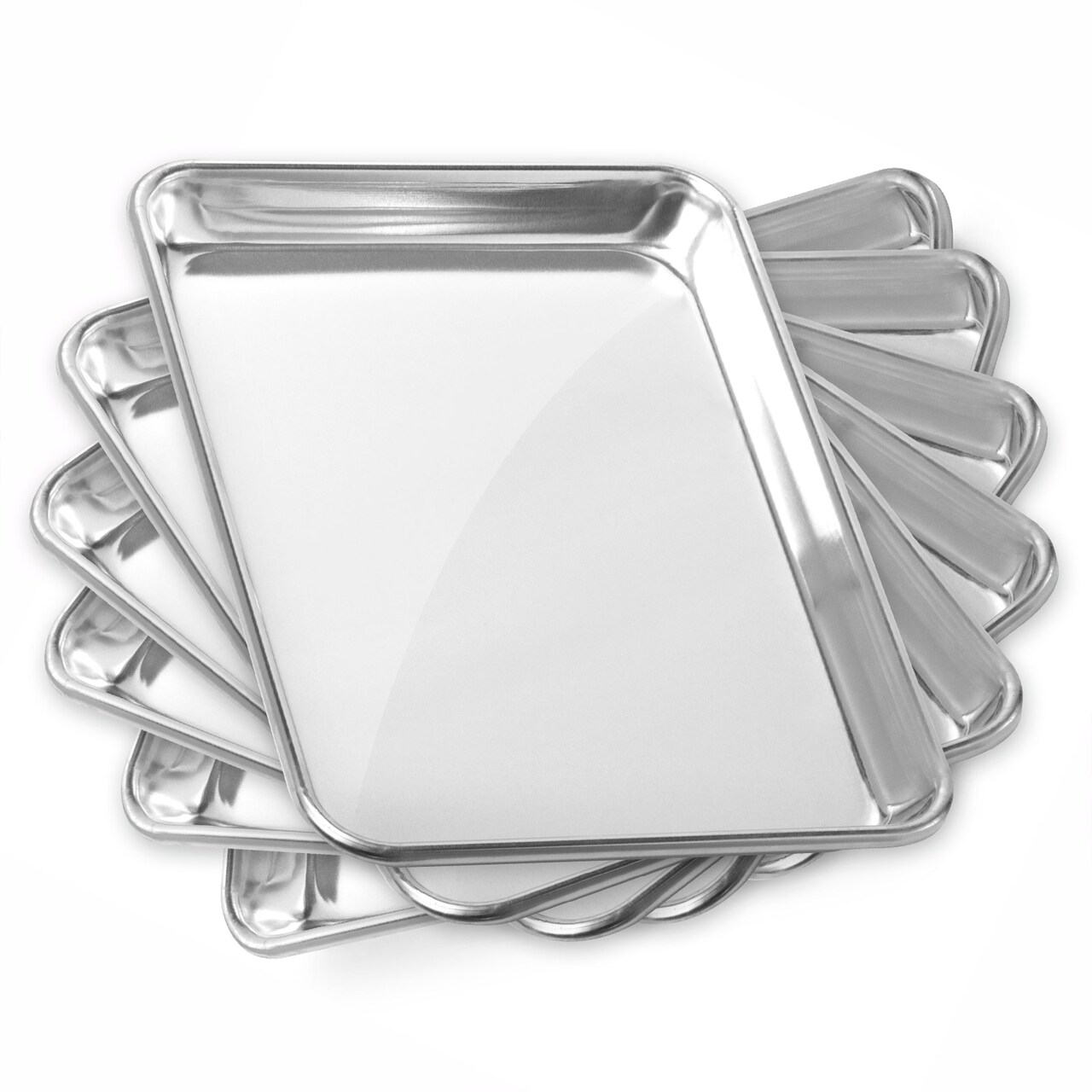 GRIDMANN Commercial Grade Aluminium Cookie Sheet Baking Tray - 6 Pans